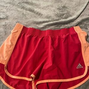 Adidas Women's Red and Orange Running Shorts